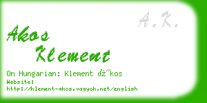 akos klement business card